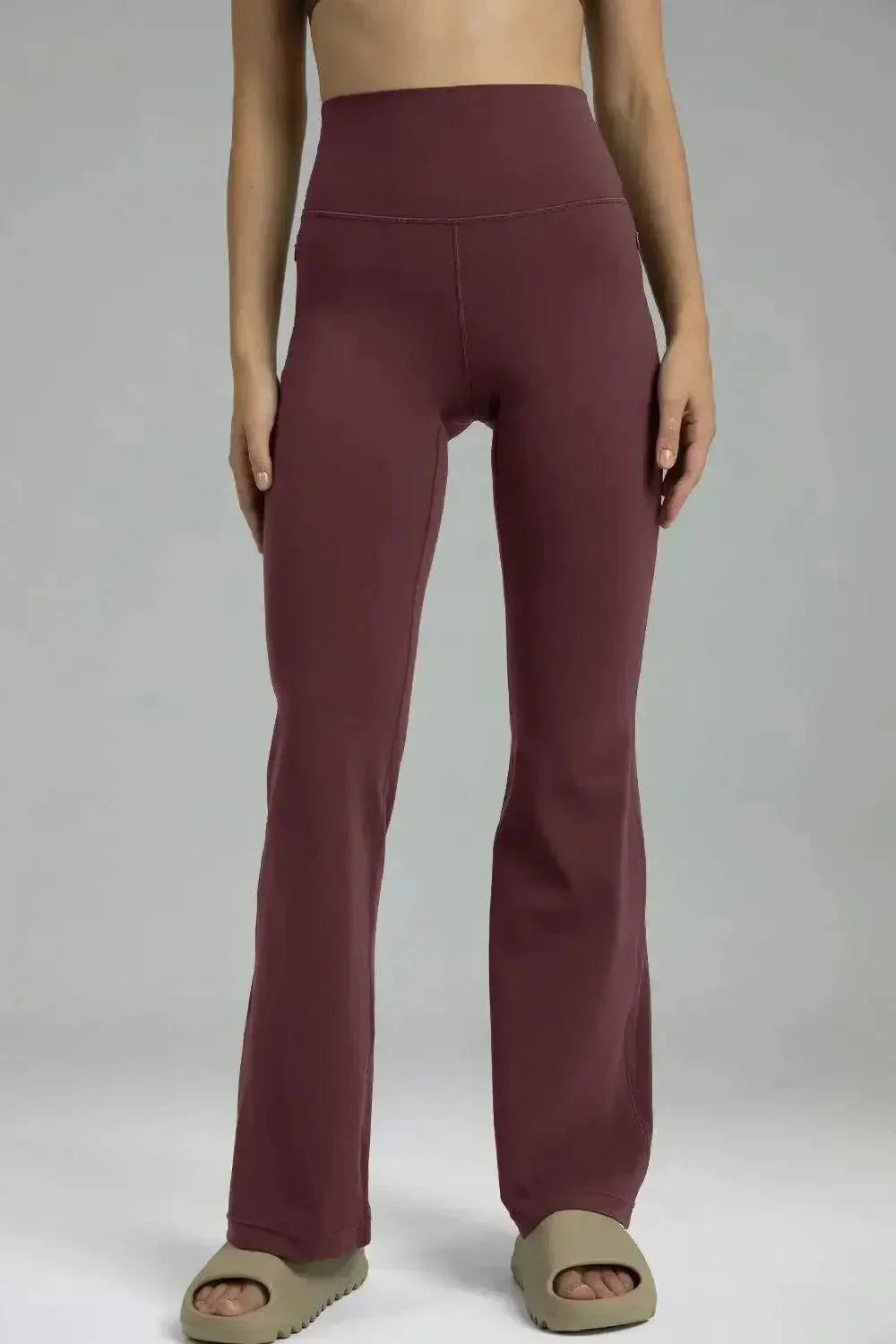 Dreamlux® Zip Pocket Flared Bootcut Yoga Pant 29.5" — Plum Red