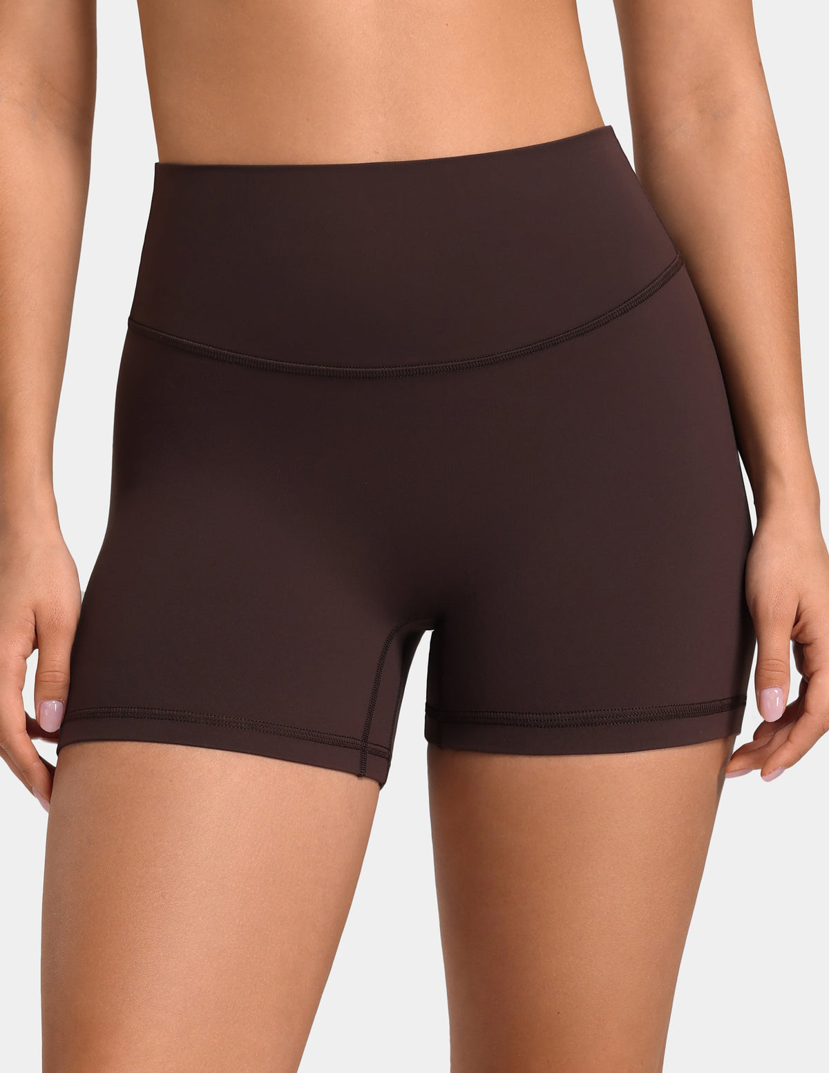 Sculptiva® Butt Scrunch No Front Seam 4'' Sports Short — Espresso