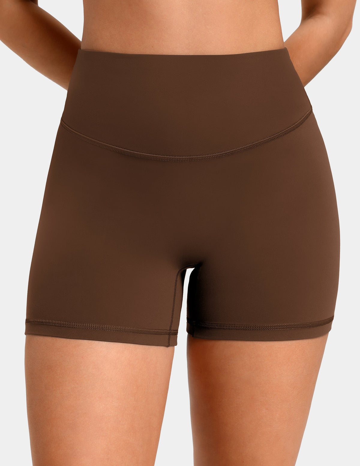 Sculptiva® Butt Scrunch No Front Seam 4'' Sports Short — Cocoa 