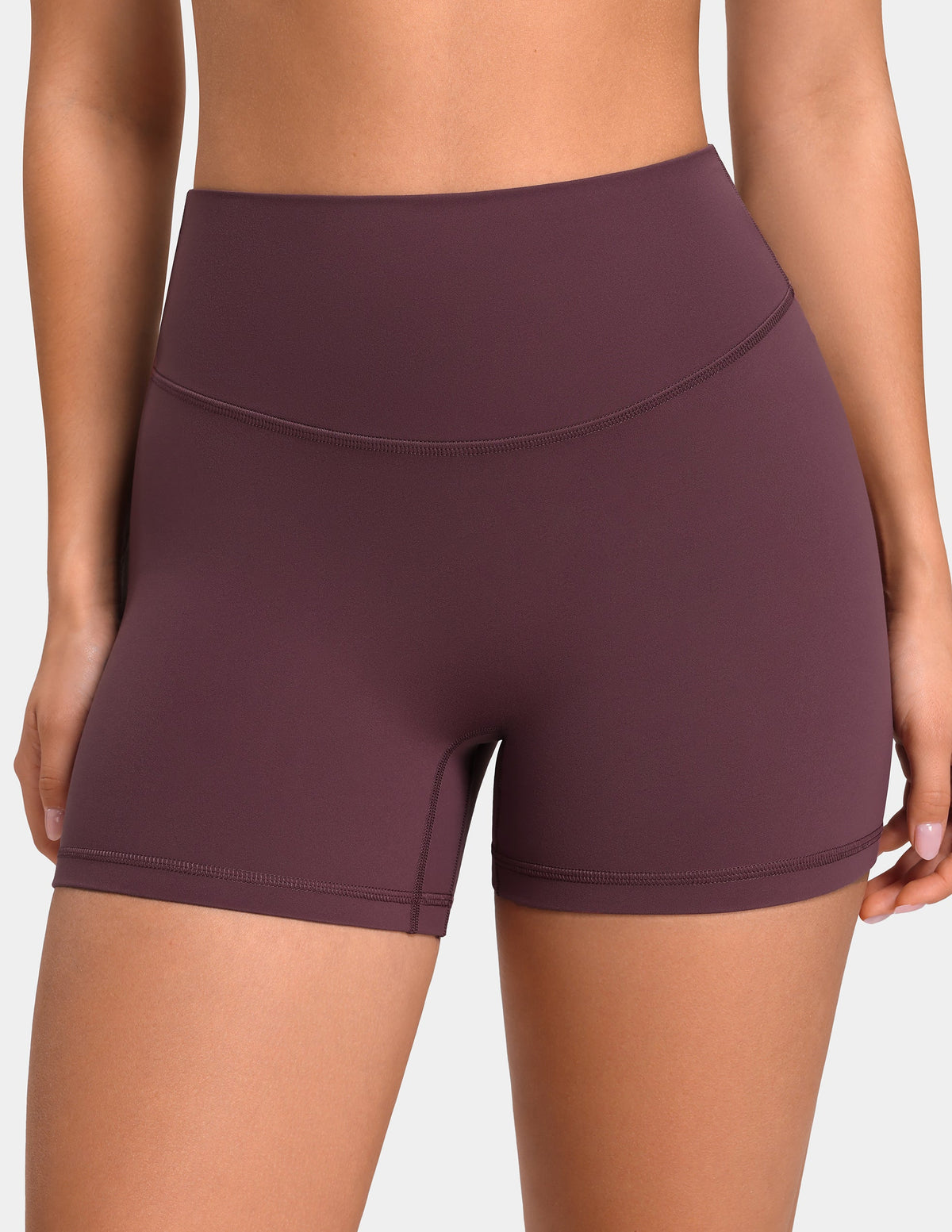 Sculptiva® Butt Scrunch No Front Seam 4'' Sports Short — Plum Red