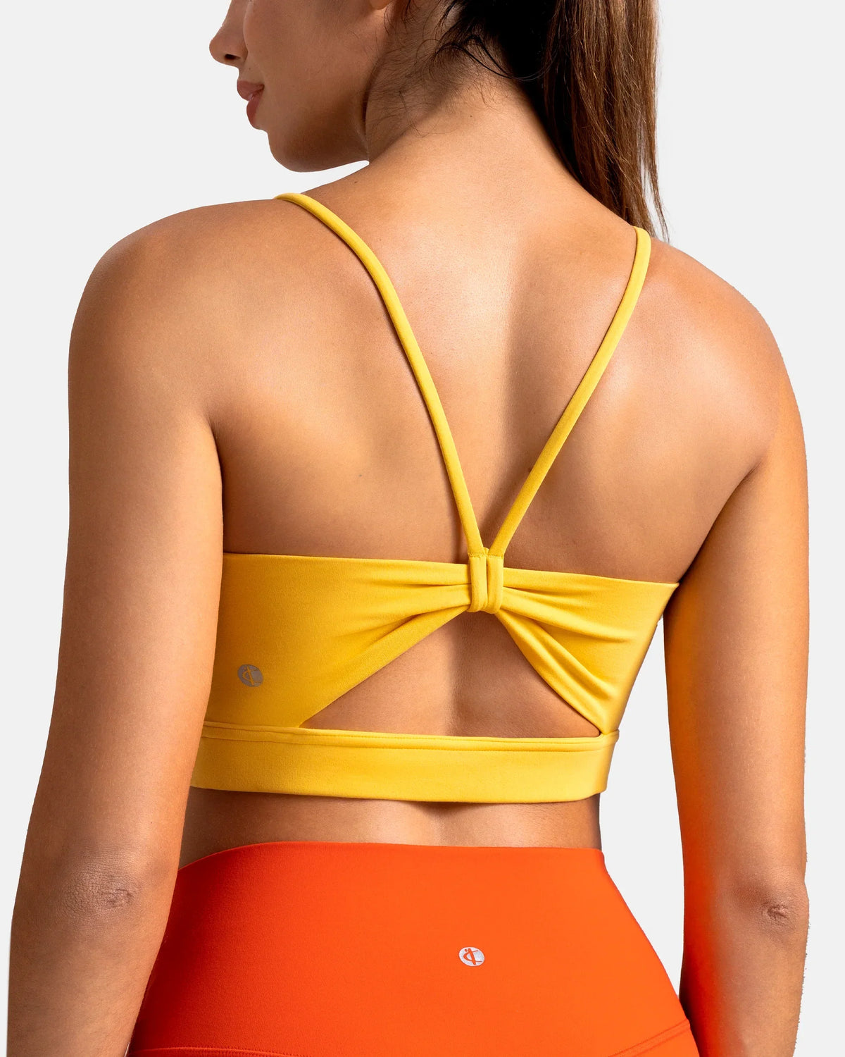 Dreamlux® Strappy Sports Bra w/ Bowknot Back — Blazing Yellow