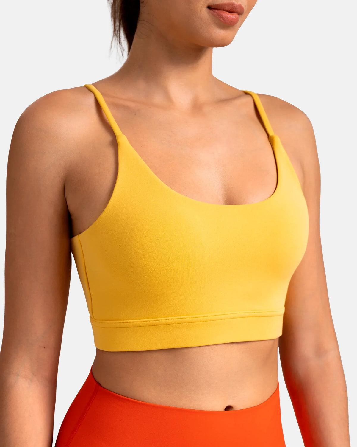 Dreamlux® Strappy Sports Bra w/ Bowknot Back — Blazing Yellow