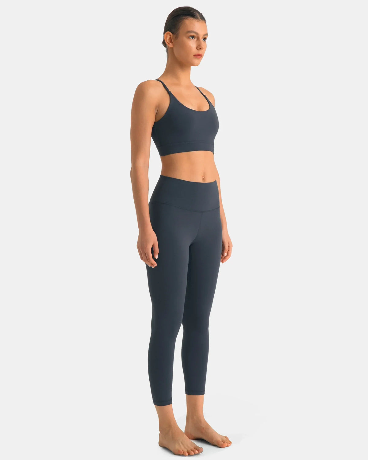 Dreamlux® Strappy Sports Bra w/ Bowknot Back — Blue Ink