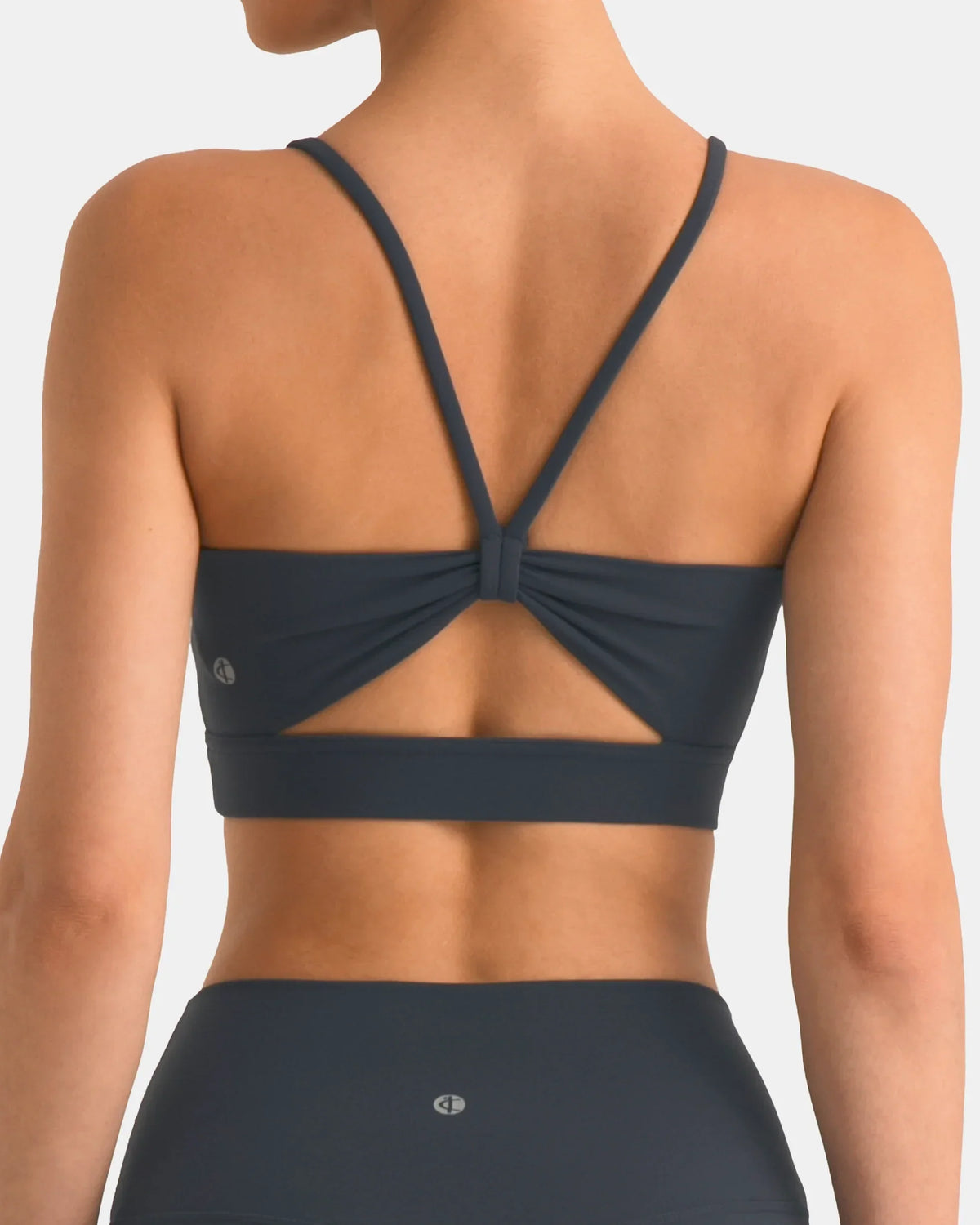 Dreamlux® Strappy Sports Bra w/ Bowknot Back — Blue Ink