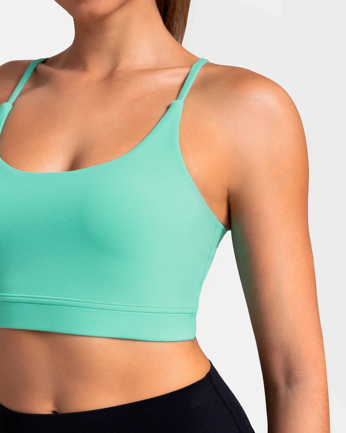 Dreamlux® Strappy Sports Bra w/ Bowknot Back — Cockatoo