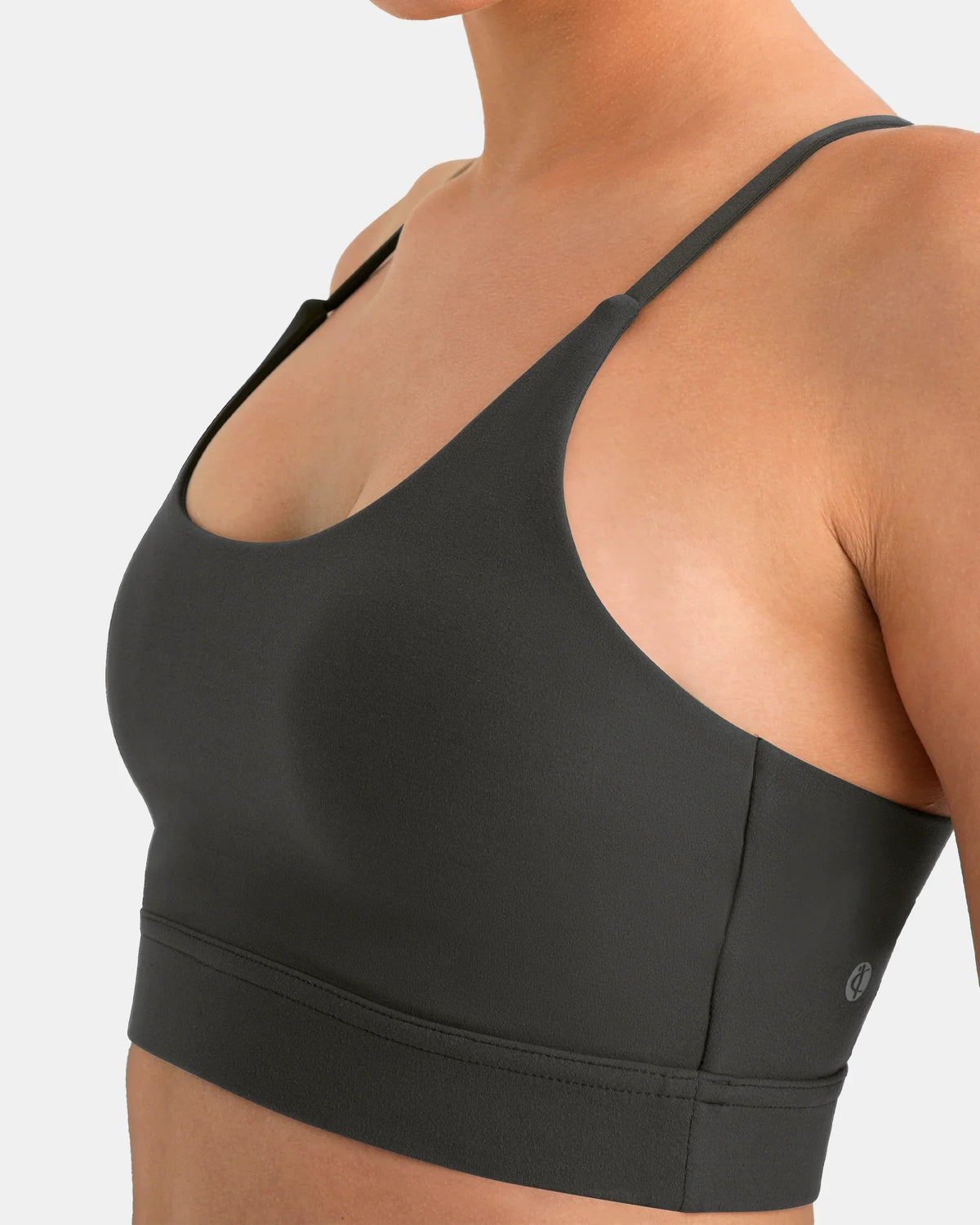 Dreamlux® Strappy Sports Bra w/ Bowknot Back — Dark Carbon
