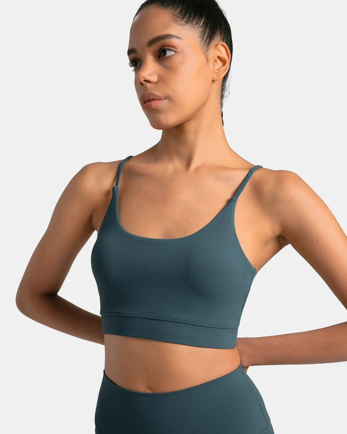 Dreamlux® Strappy Sports Bra w/ Bowknot Back — Dark Jasper