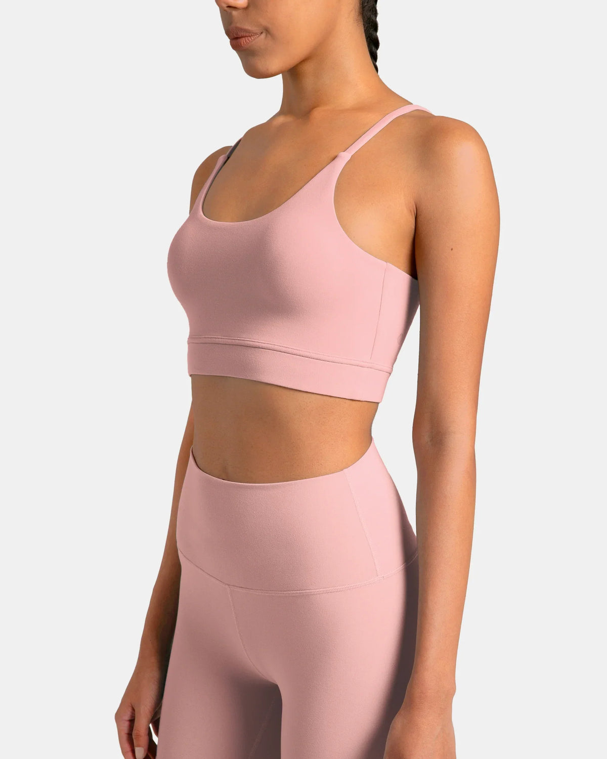 Dreamlux® Strappy Sports Bra w/ Bowknot Back — Icy Pink