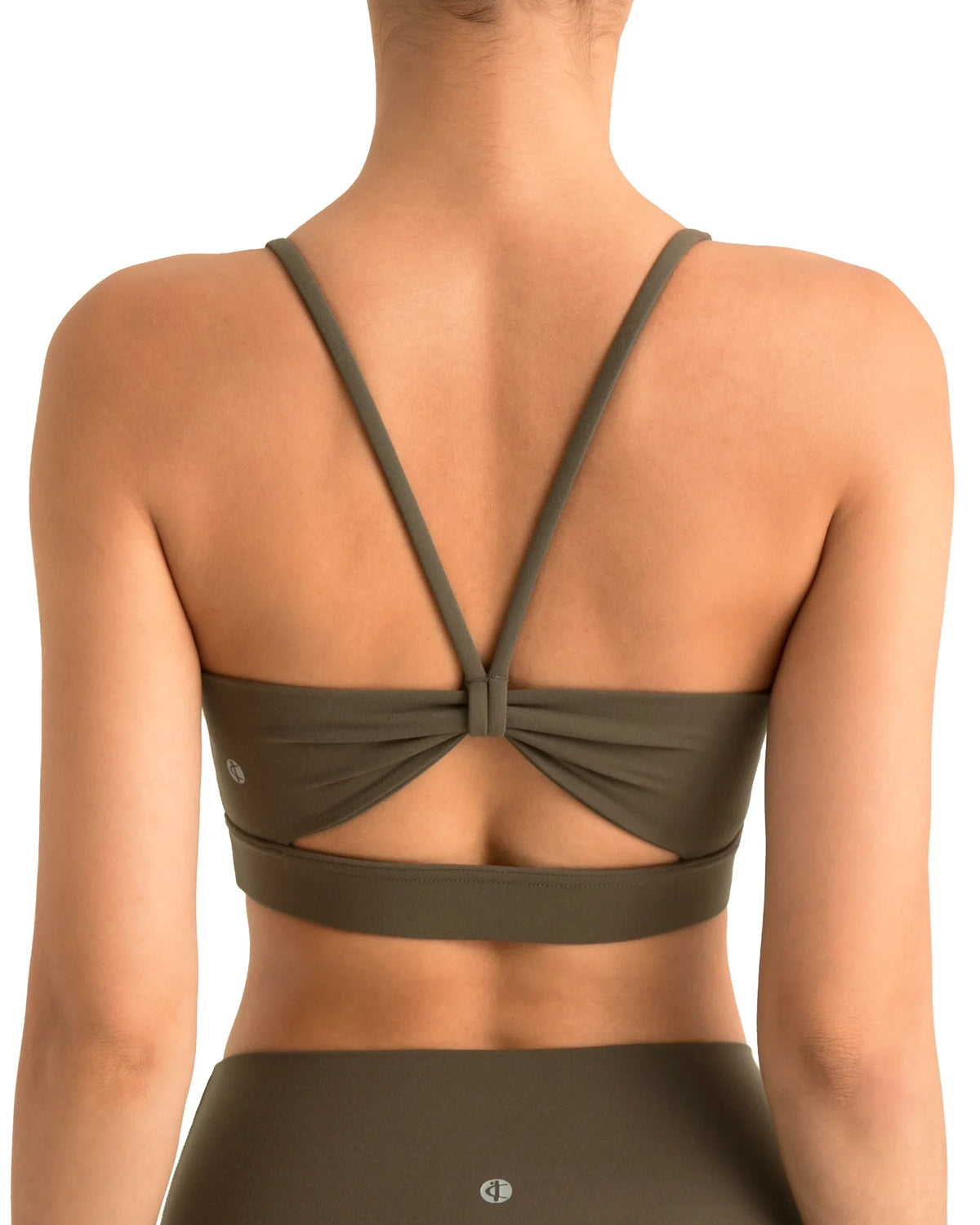 Dreamlux® Strappy Sports Bra w/ Bowknot Back — Olive