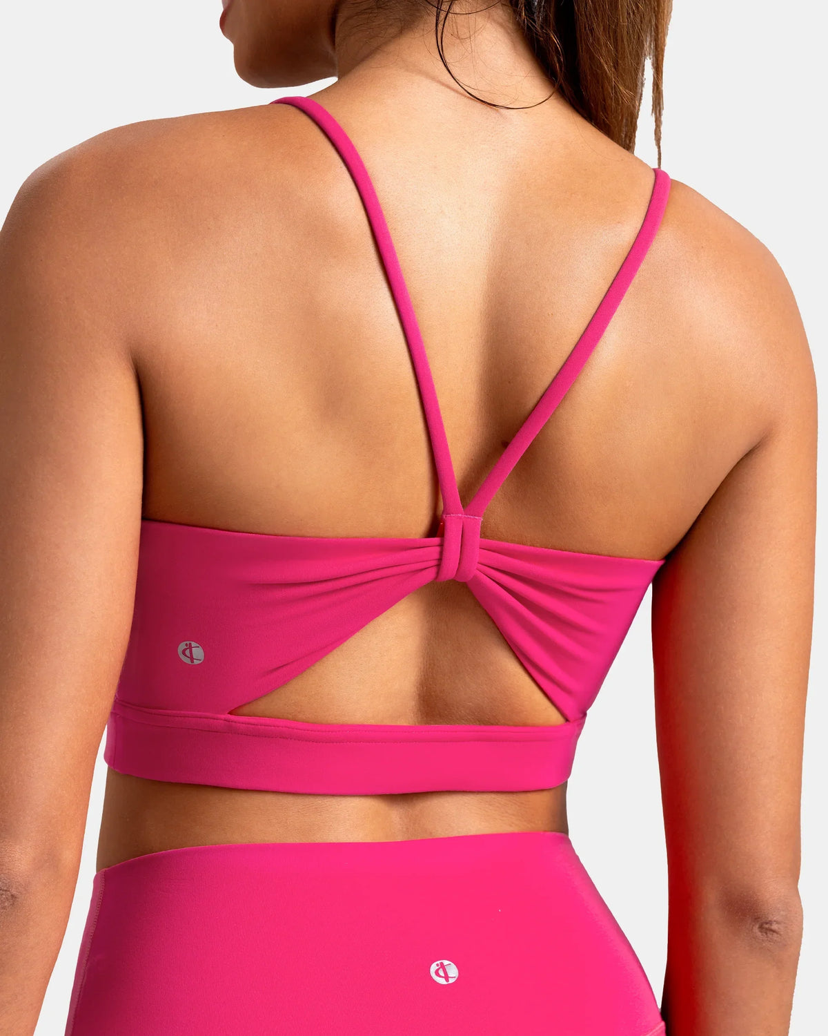 Dreamlux® Strappy Sports Bra w/ Bowknot Back — Raspberry