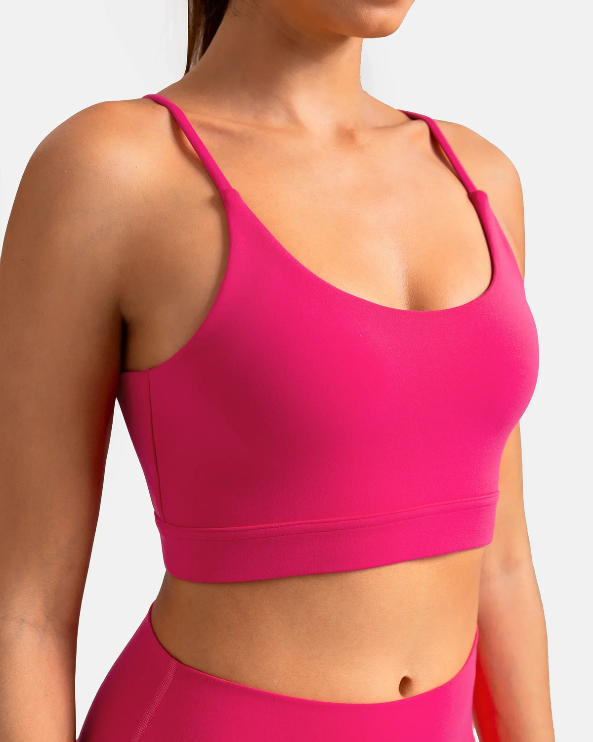 Dreamlux® Strappy Sports Bra w/ Bowknot Back — Raspberry