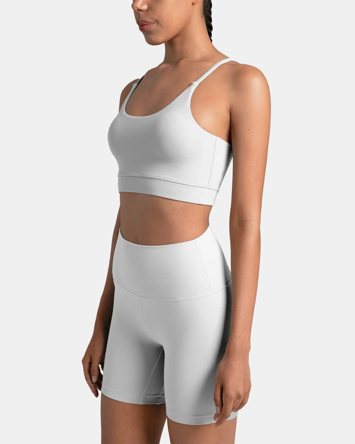 Dreamlux® Strappy Sports Bra w/ Bowknot Back — White