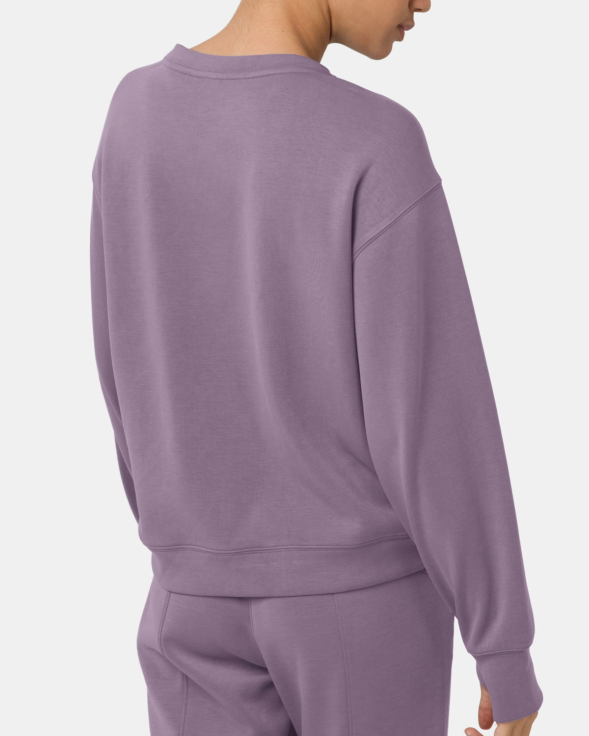 Velvra® Modal Crewneck Long Sleeve Sweatshirt — Elderberry