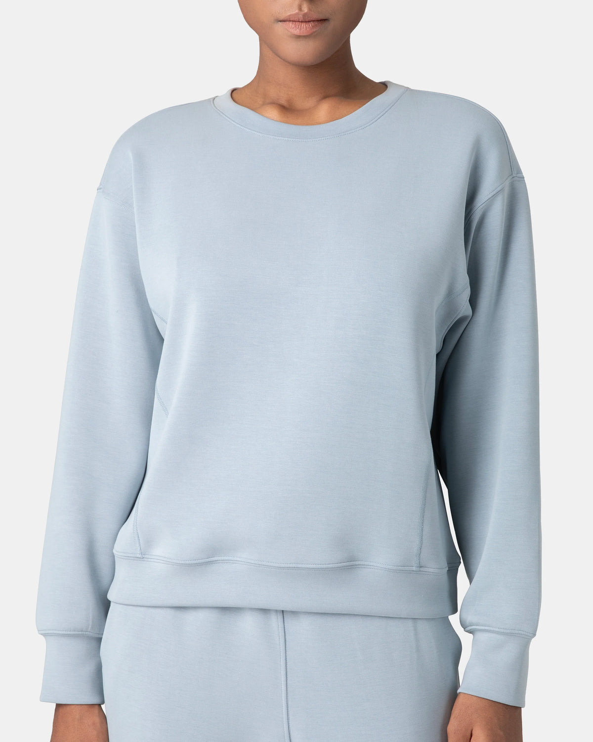 Velvra® Modal Crewneck Long Sleeve Sweatshirt — Faded Denim