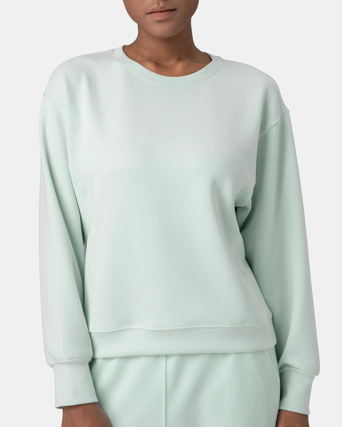 Velvra® Modal Crewneck Long Sleeve Sweatshirt — Mint Green