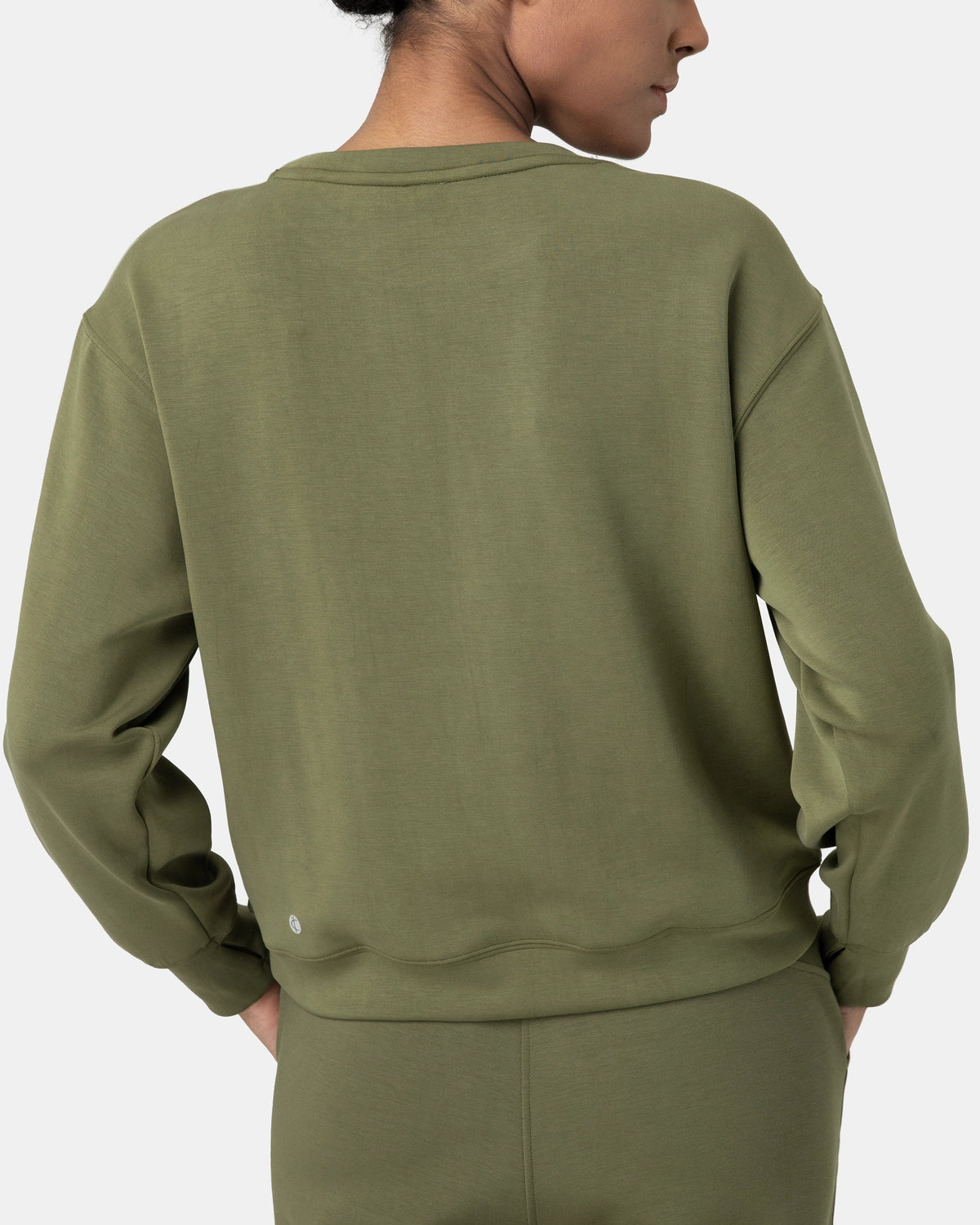 Velvra® Modal Crewneck Long Sleeve Sweatshirt — Olive Green