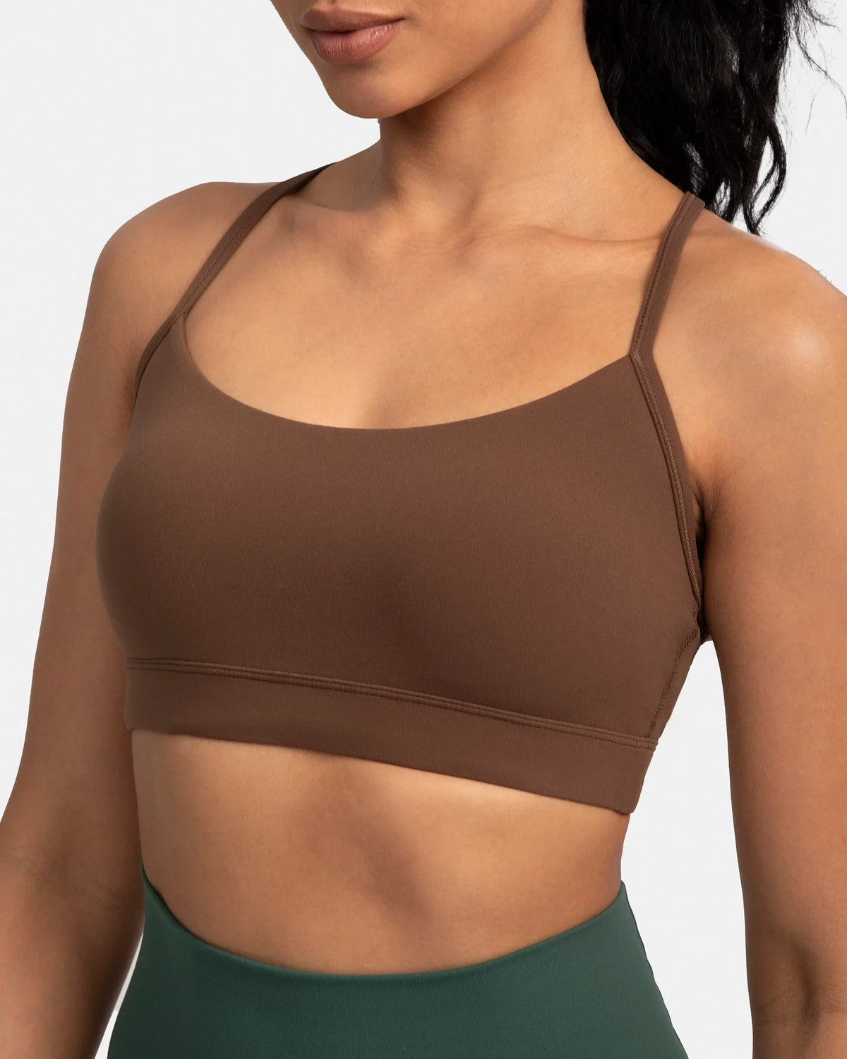 Dreamlux® Y-Back Padded Sports Bra — Cocoa