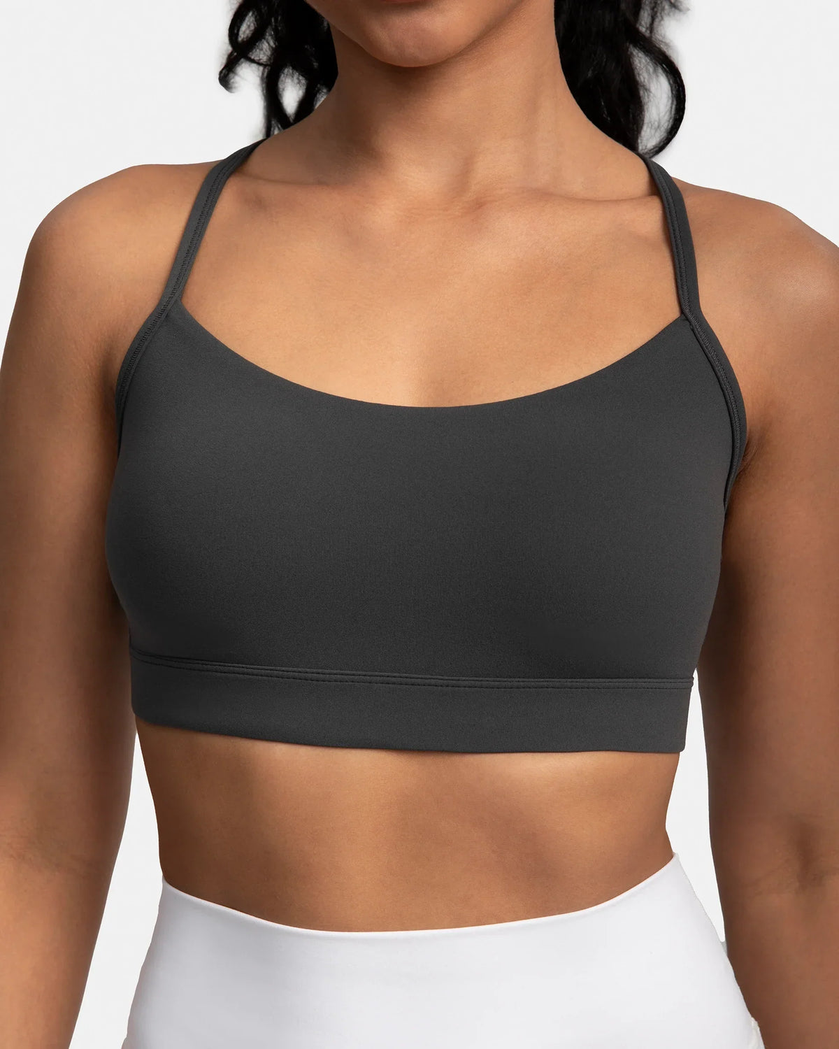 Dreamlux® Y-Back Padded Sports Bra — Dark Carbon
