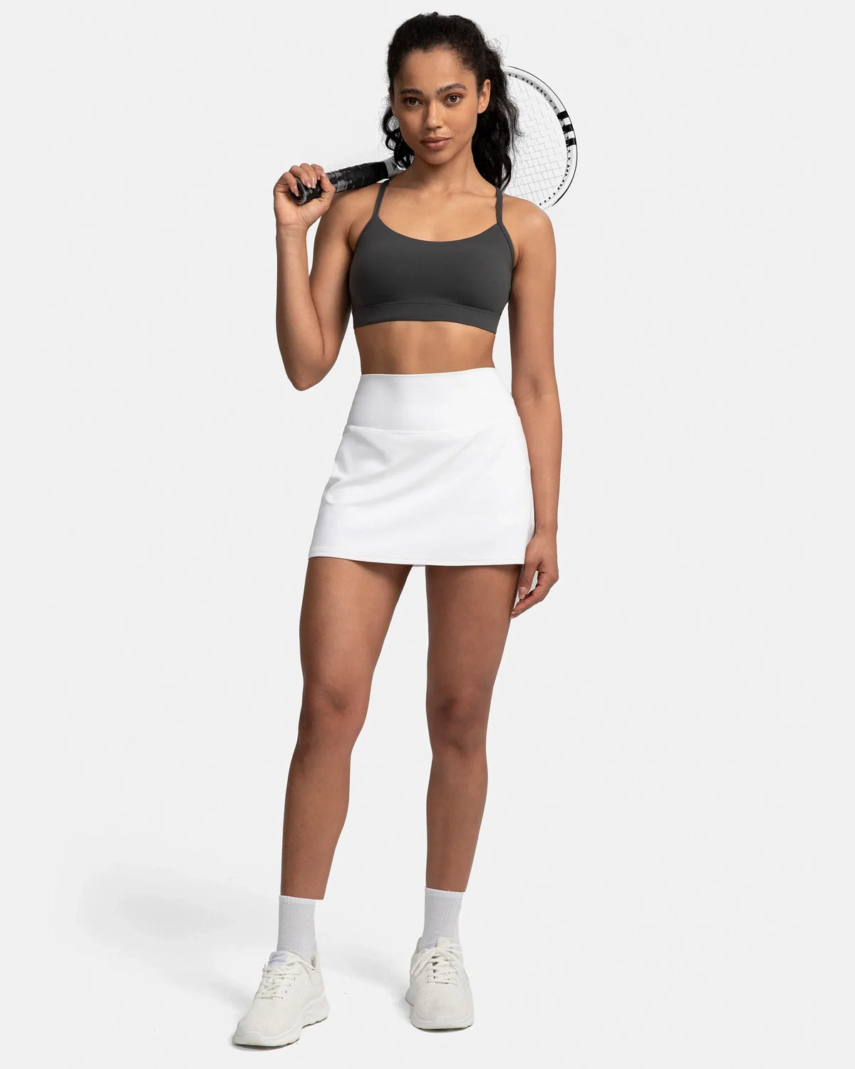 Dreamlux® Y-Back Padded Sports Bra — Dark Carbon