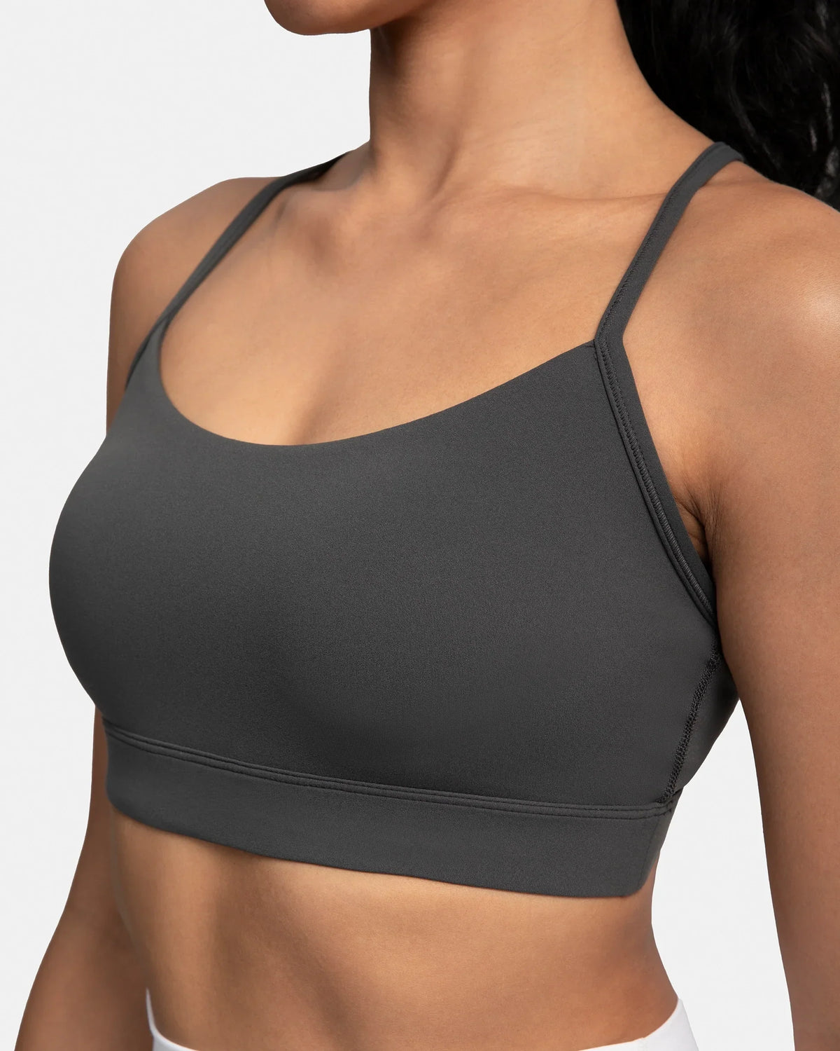 Dreamlux® Y-Back Padded Sports Bra — Dark Carbon
