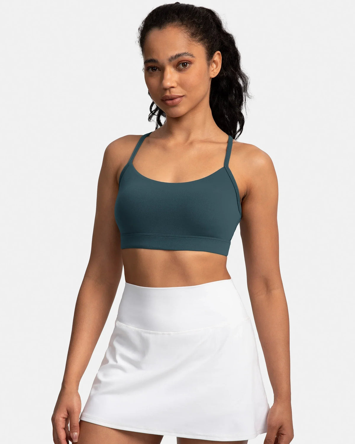 Dreamlux® Y-Back Padded Sports Bra — Dark Jasper