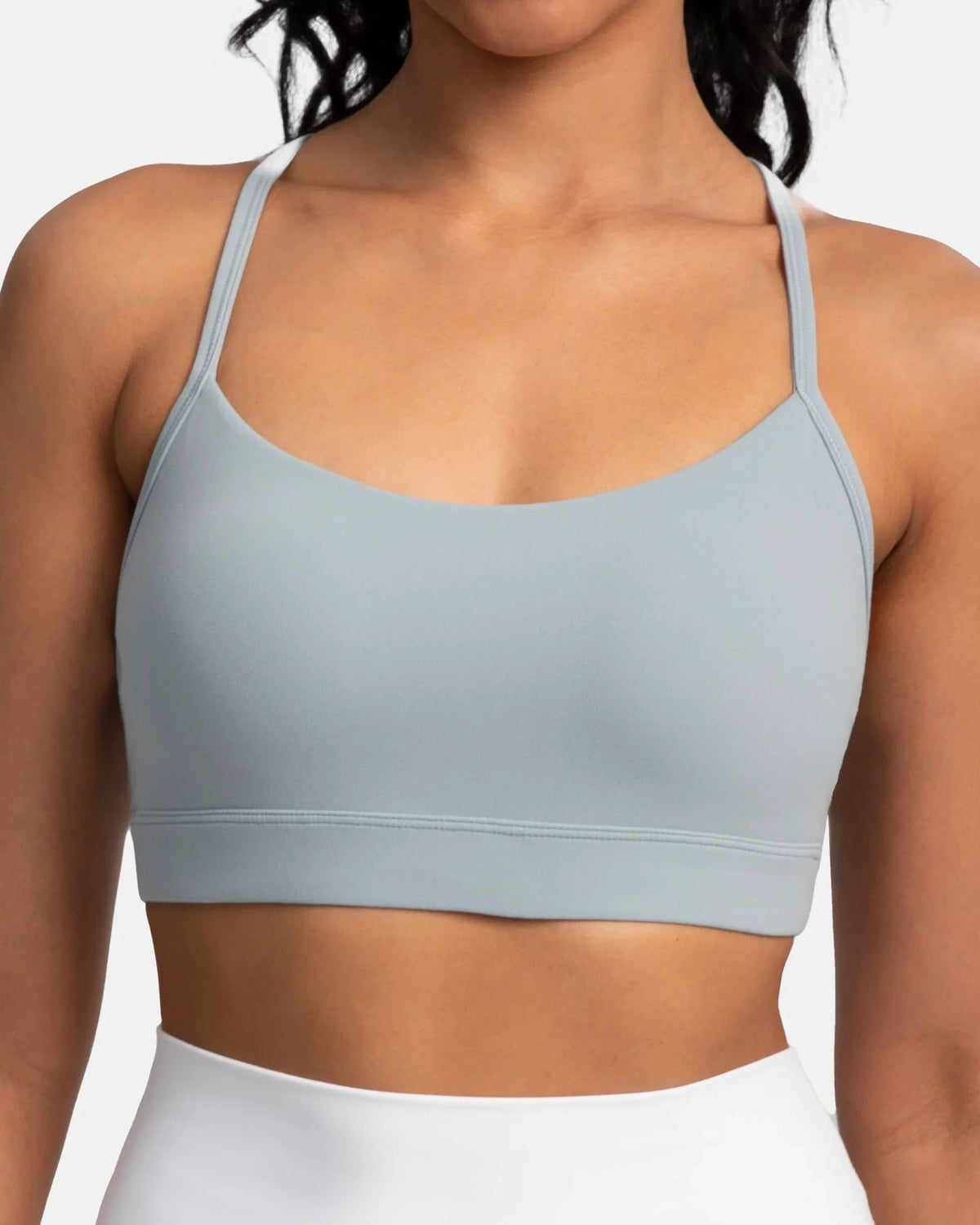 Dreamlux® Y-Back Padded Sports Bra — Faded Denim