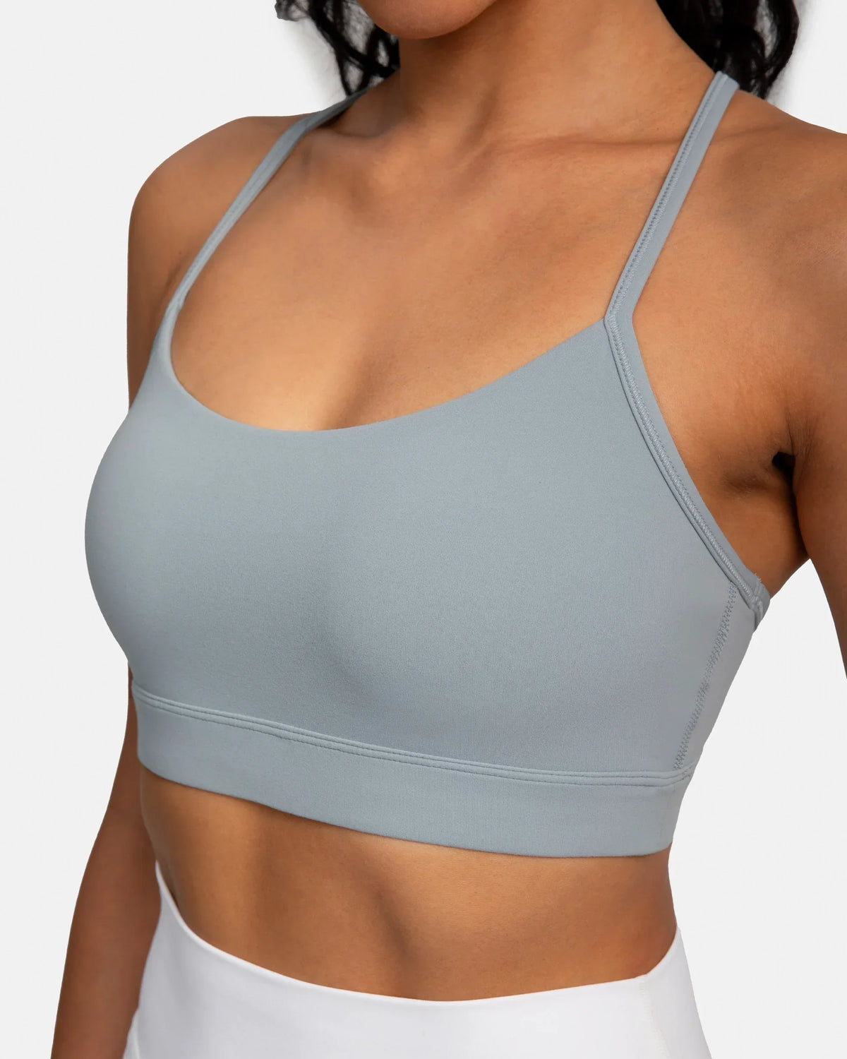 Dreamlux® Y-Back Padded Sports Bra — Faded Denim