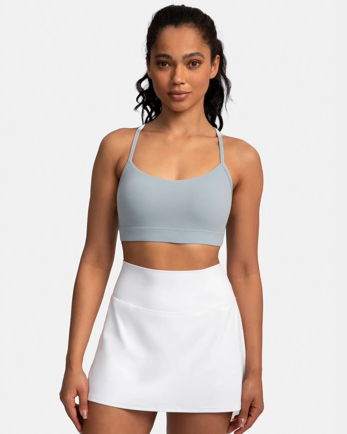 Dreamlux® Y-Back Padded Sports Bra — Faded Denim