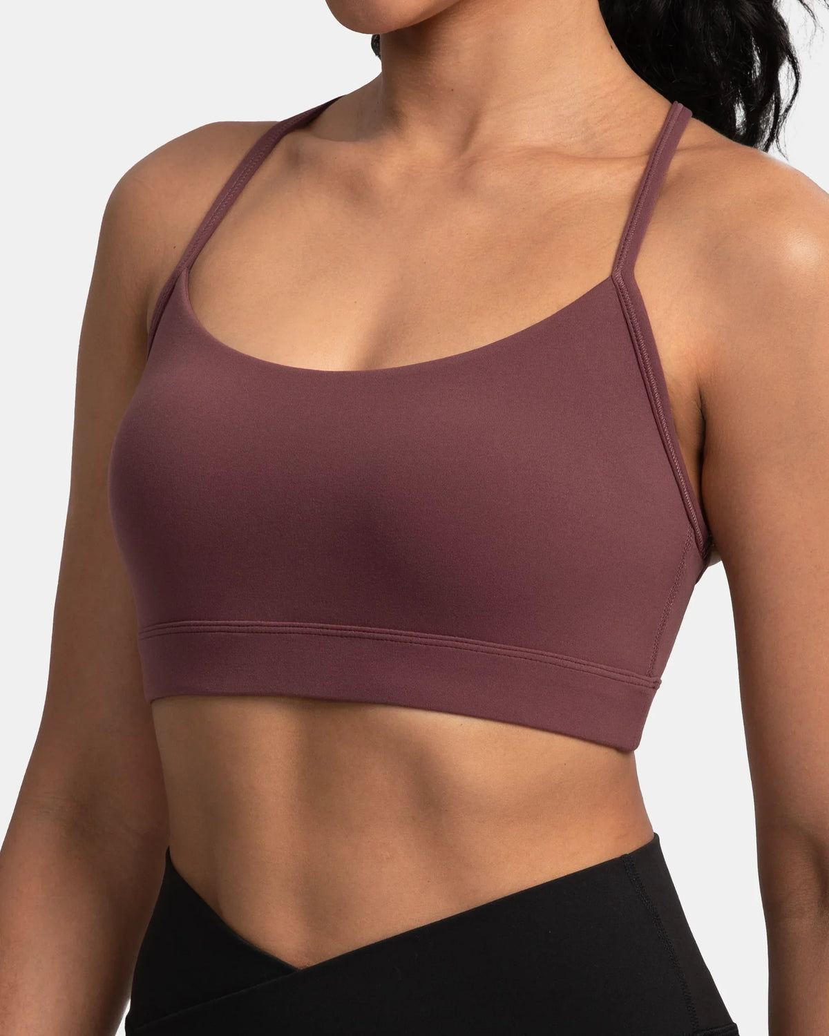 Dreamlux® Y-Back Padded Sports Bra — Plum Red
