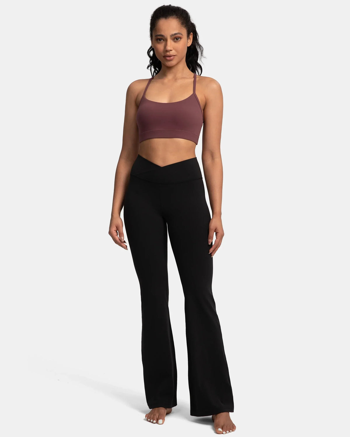 Dreamlux® Y-Back Padded Sports Bra — Plum Red