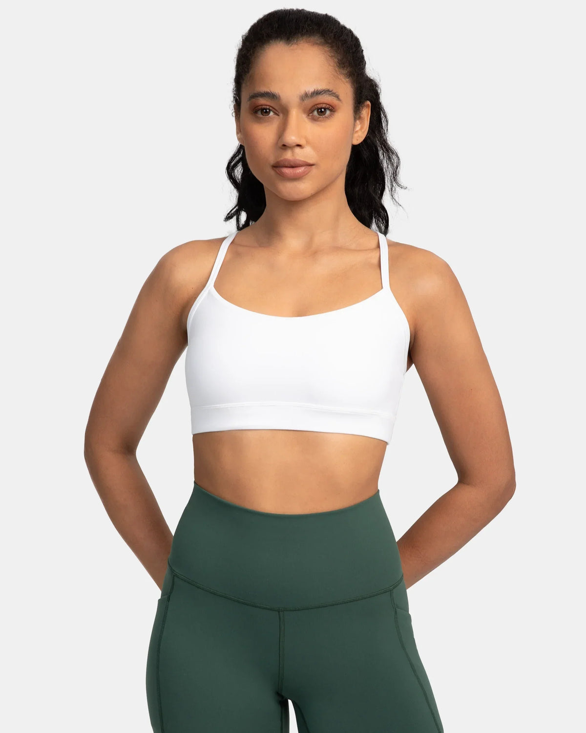Dreamlux® Y-Back Padded Sports Bra — White