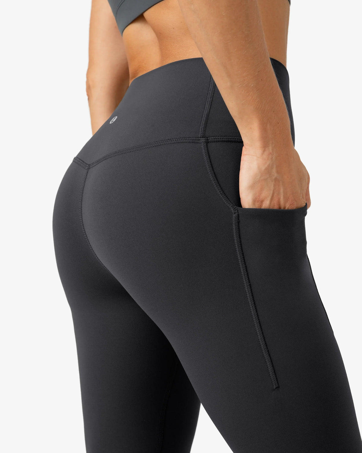 Dreamlux® Buttery Soft 28" Everyday & Workout Legging w/ Pockets — Dark Carbon