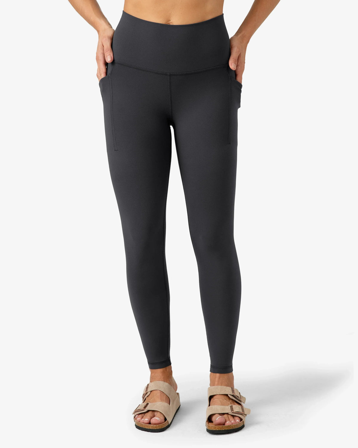Dreamlux® Buttery Soft 28" Everyday & Workout Legging w/ Pockets — Dark Carbon