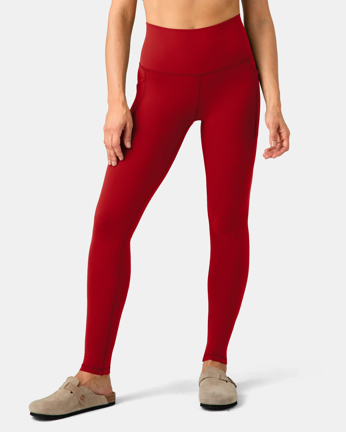 Dreamlux® Buttery Soft 28" Everyday & Workout Legging w/ Pockets — Merlot