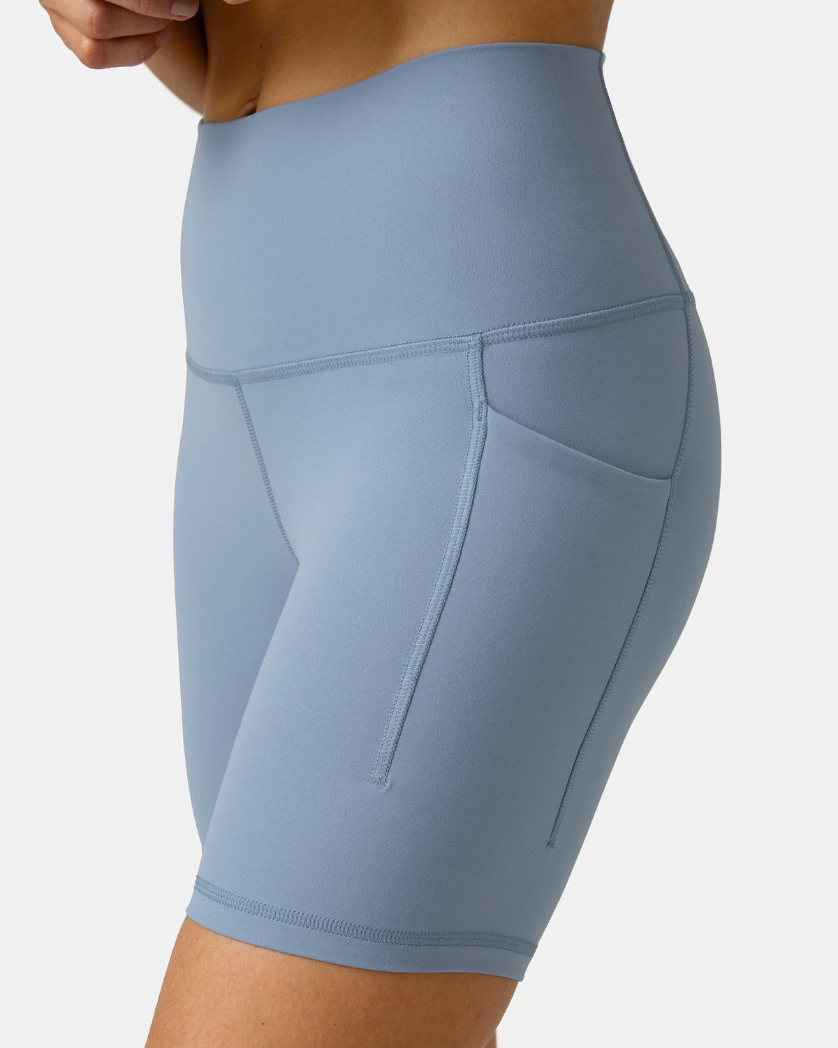 Dreamlux® Buttery Soft Everyday & Workout Short 6" w/ Pockets — Chambray