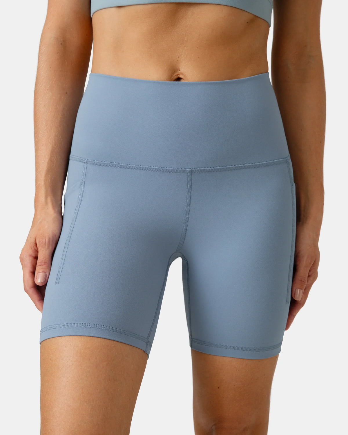 Dreamlux® Buttery Soft Everyday & Workout Short 6" w/ Pockets — Chambray