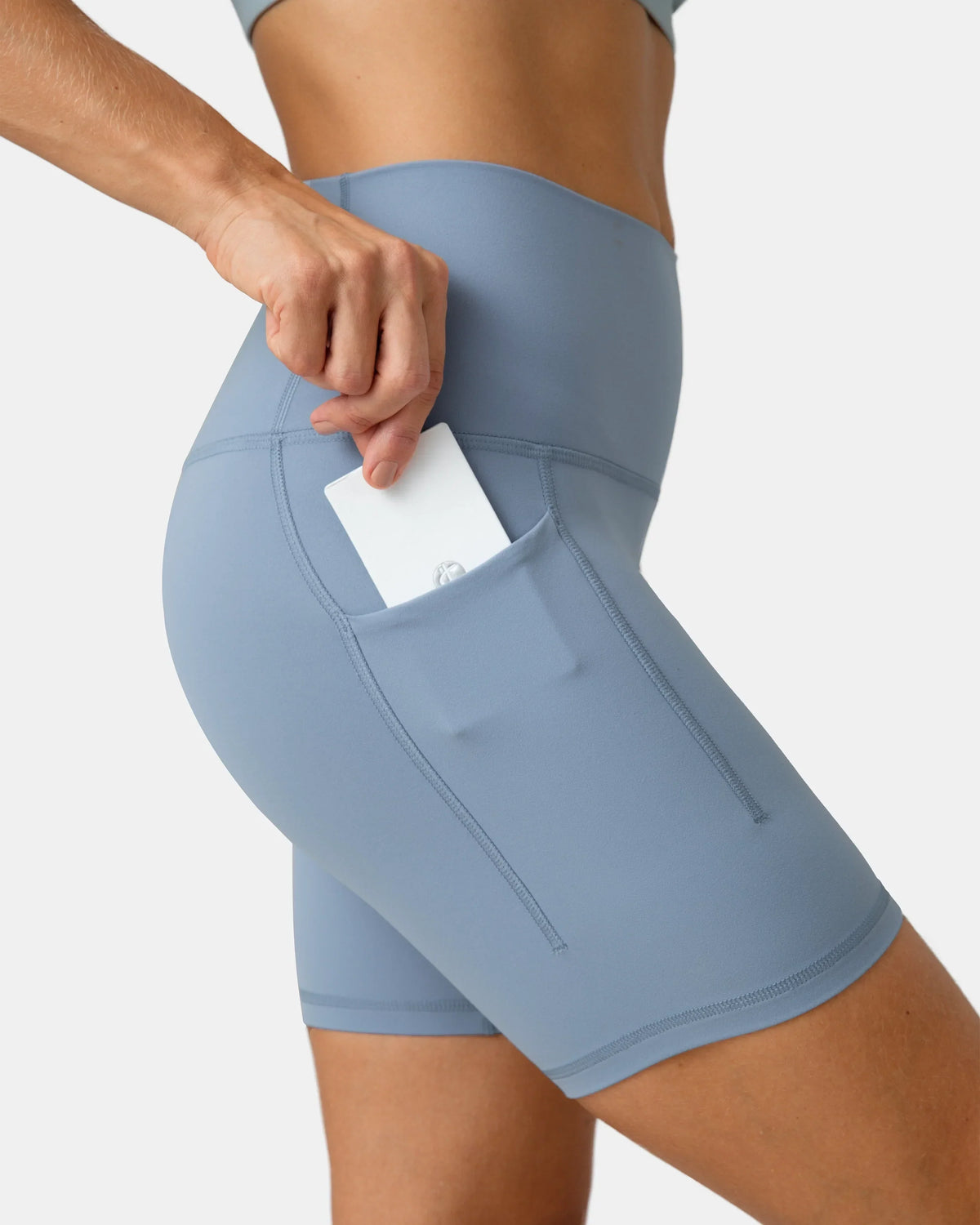 Dreamlux® Buttery Soft Everyday & Workout Short 6" w/ Pockets — Chambray