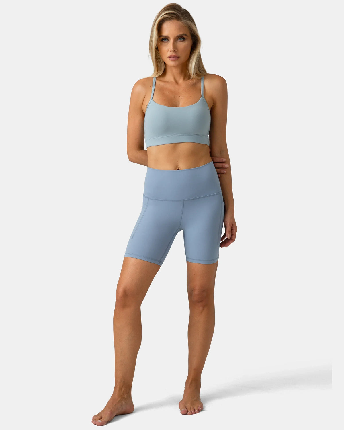Dreamlux® Buttery Soft Everyday & Workout Short 6" w/ Pockets — Chambray