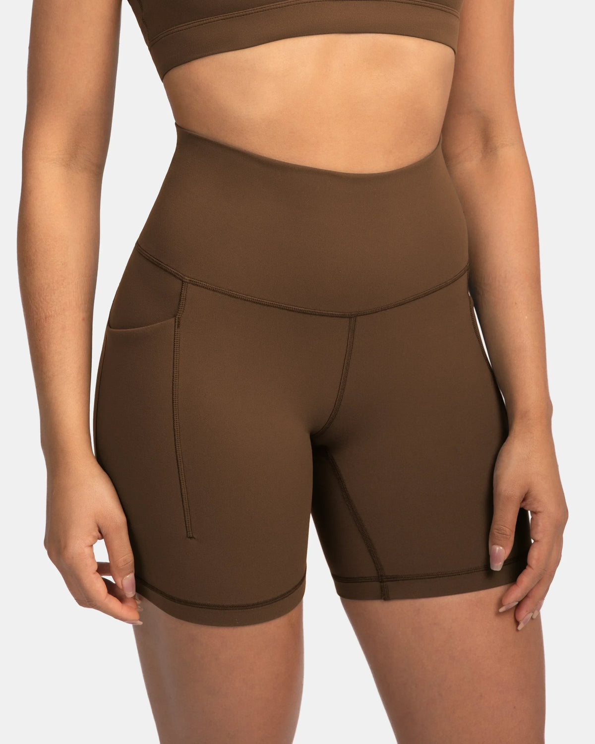 Dreamlux® Buttery Soft Everyday & Workout Short 6" w/ Pockets — Cocoa