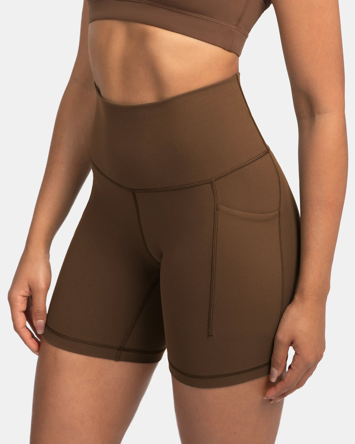 Dreamlux® Buttery Soft Everyday & Workout Short 6" w/ Pockets — Cocoa