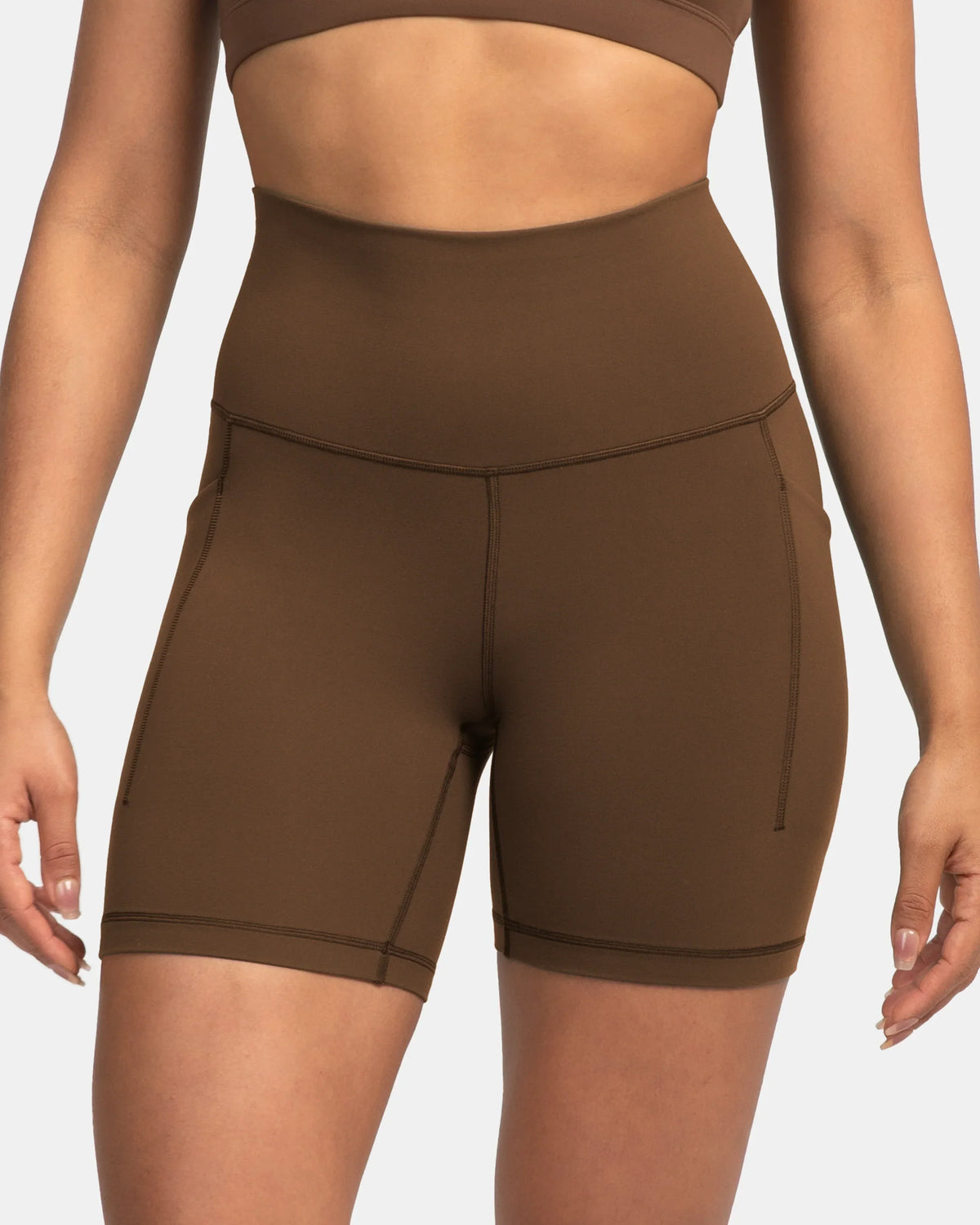 Dreamlux® Buttery Soft Everyday & Workout Short 6" w/ Pockets — Cocoa