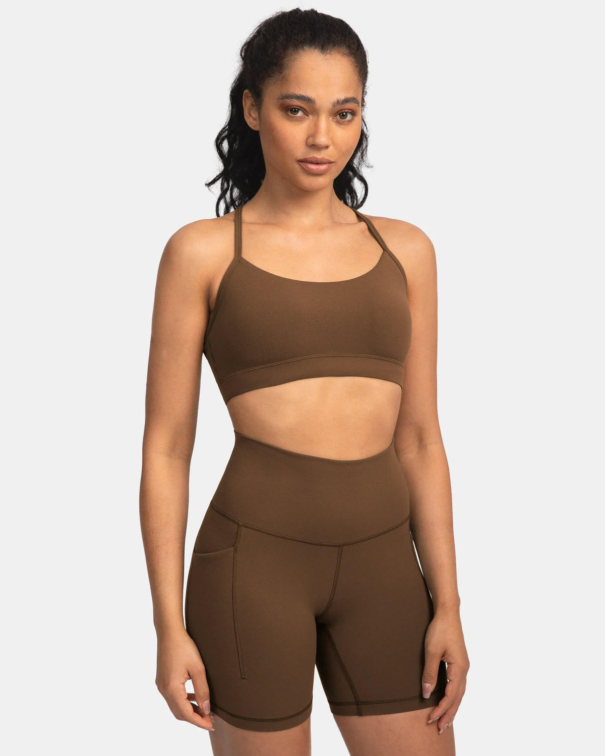 Dreamlux® Buttery Soft Everyday & Workout Short 6" w/ Pockets — Cocoa