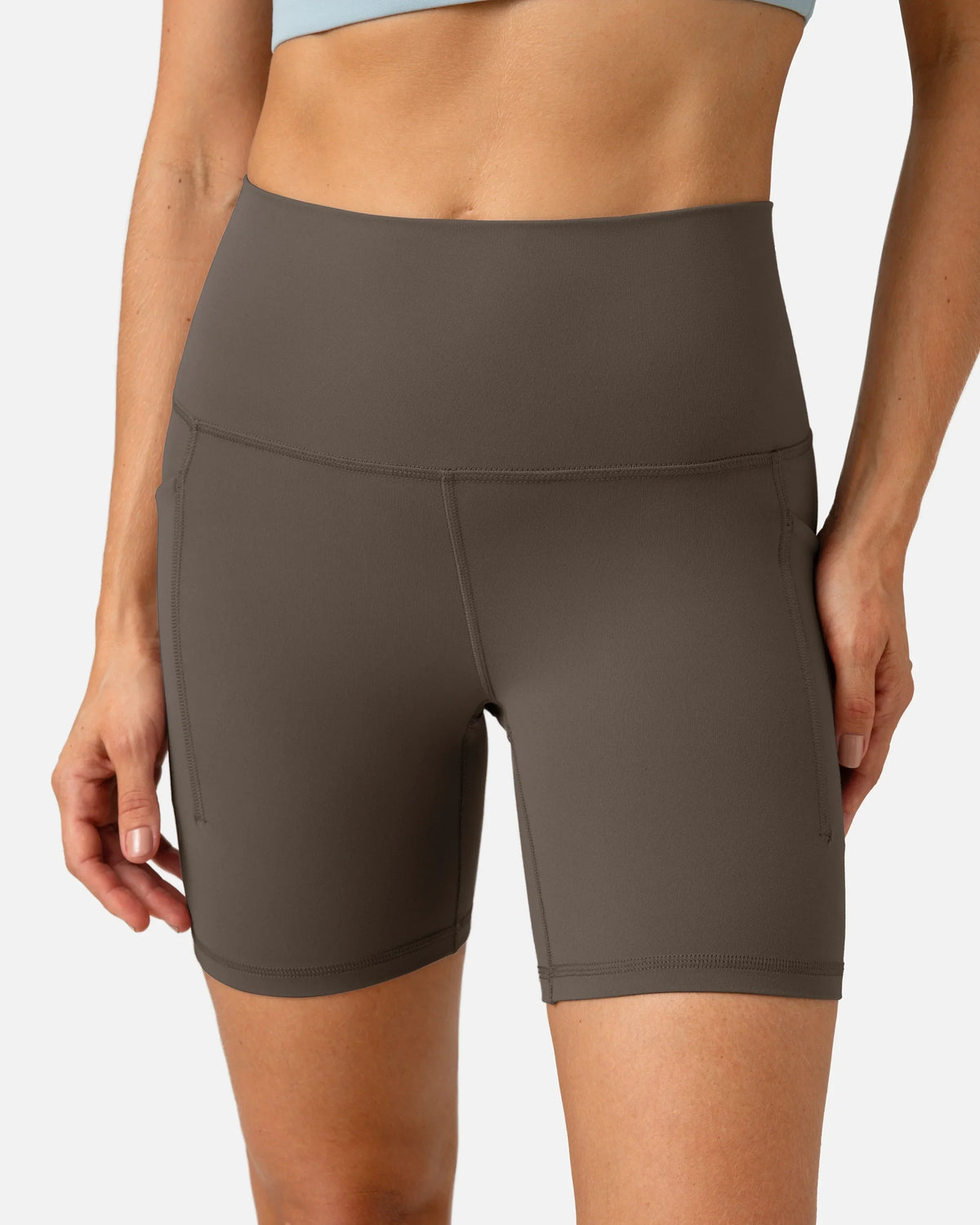 Dreamlux® Buttery Soft Everyday & Workout Short 6" w/ Pockets — Major Brown