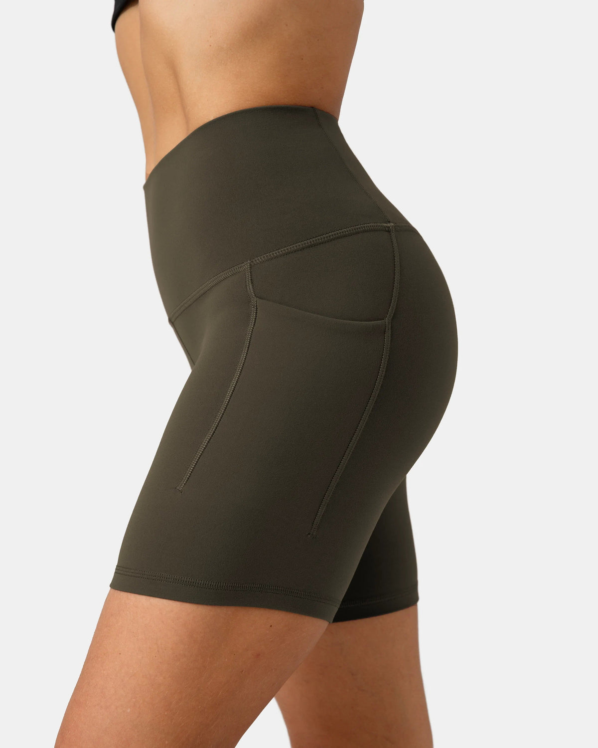 Dreamlux® Buttery Soft Everyday & Workout Short 6" w/ Pockets — Olive