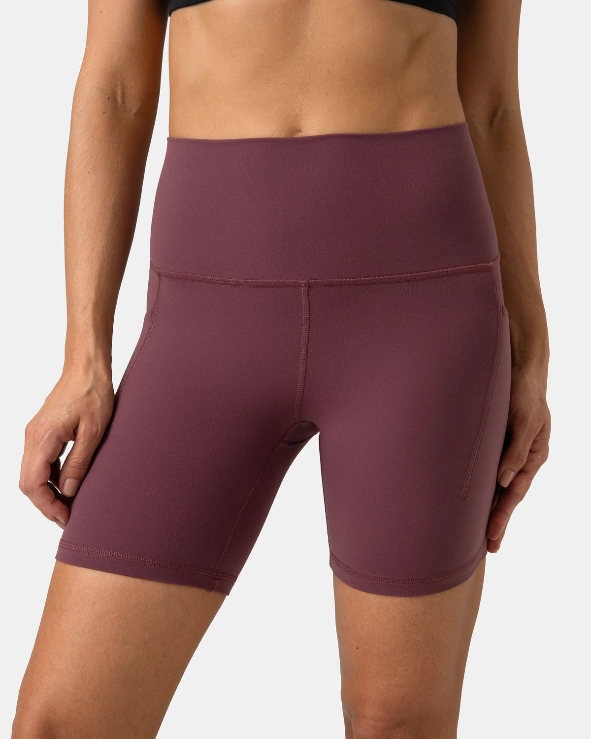 Dreamlux® Buttery Soft Everyday & Workout Short 6" w/ Pockets — Plum Red