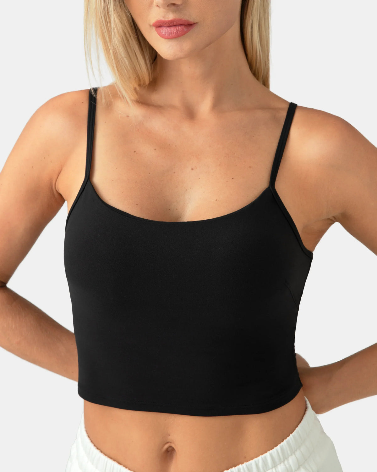 Dreamlux Tank Tops with Built‑in Bra — Black