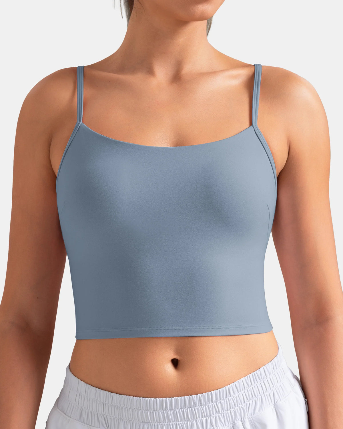 Dreamlux Tank Tops with Built‑in Bra — Chambray