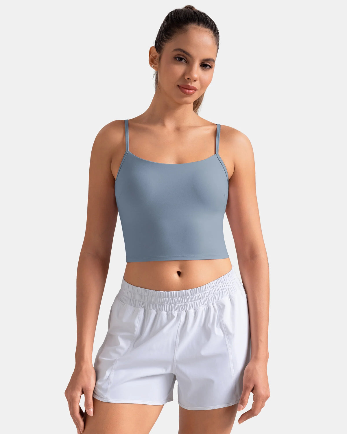 Dreamlux Tank Tops with Built‑in Bra — Chambray