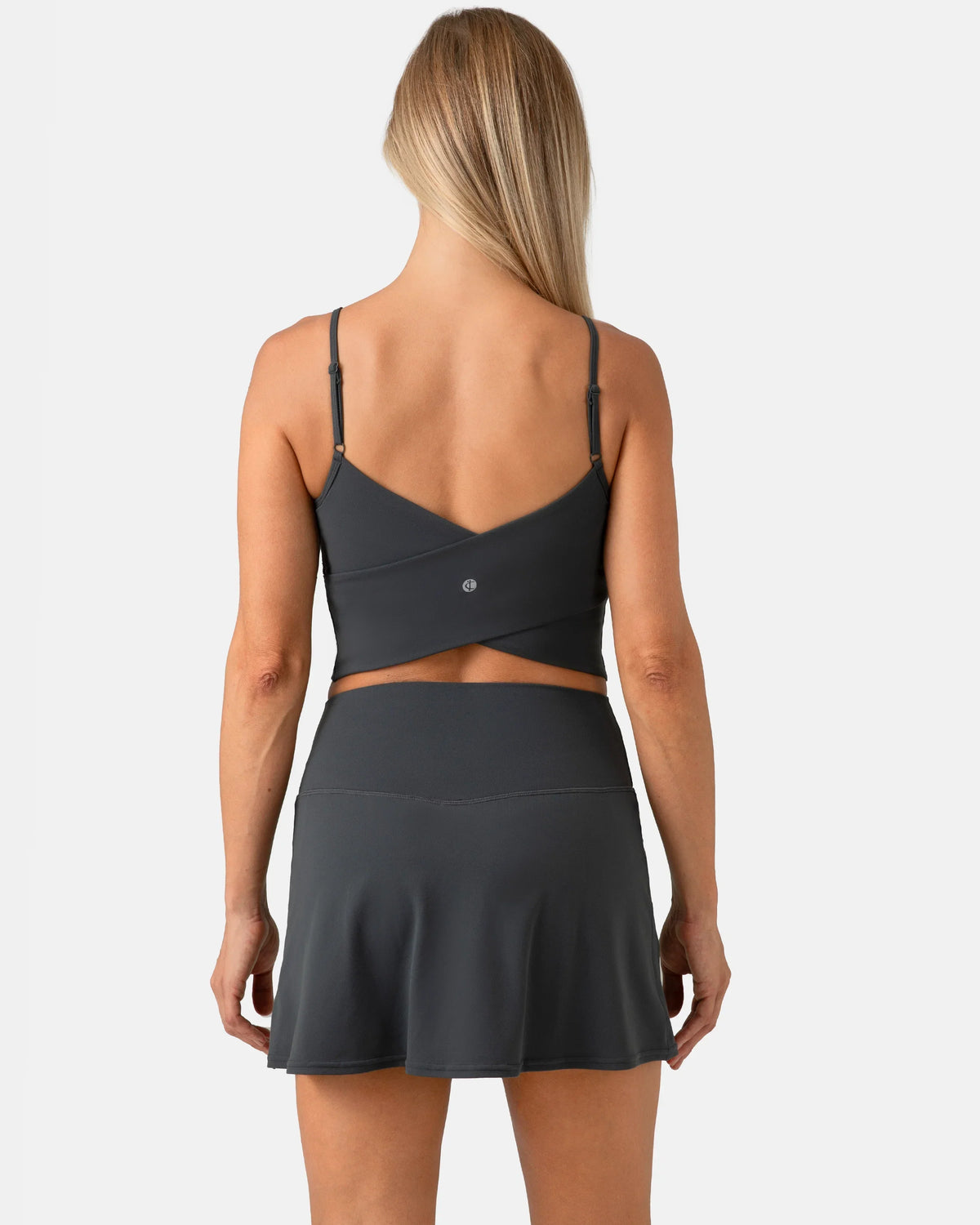Dreamlux Tank Tops with Built‑in Bra — Dark Carbon