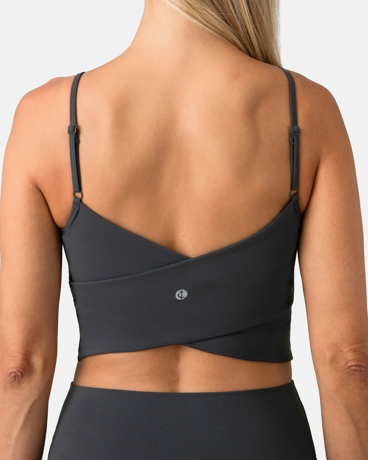 Dreamlux Tank Tops with Built‑in Bra — Dark Carbon